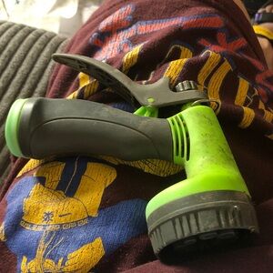 Green and Black Garden Hose Spray Nozzle